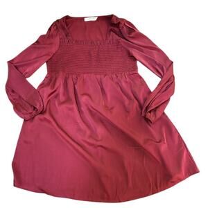 Liberty Love Maternity Dress (XL) Burgundy Baby Shower Fall Style